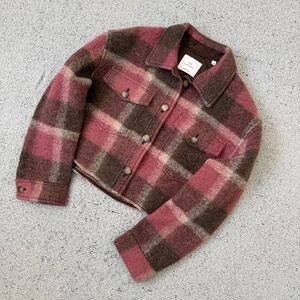 Wilfred Aritzia Plaid Wool Cropped Jacket Size L/XL